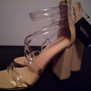 FOREVER 21 CLEAR BLOCK HEELS